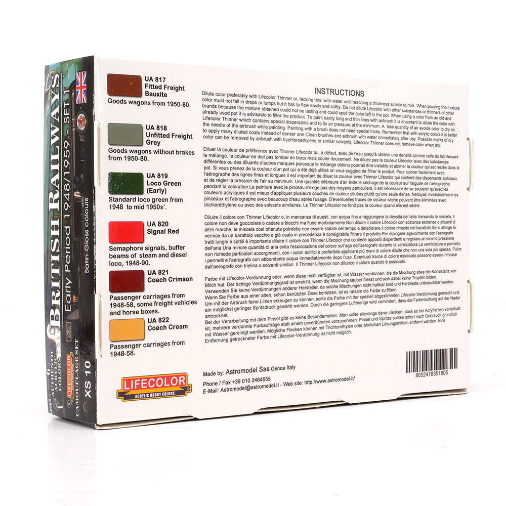 LifeColour British Railway Early Period Paint Set 1