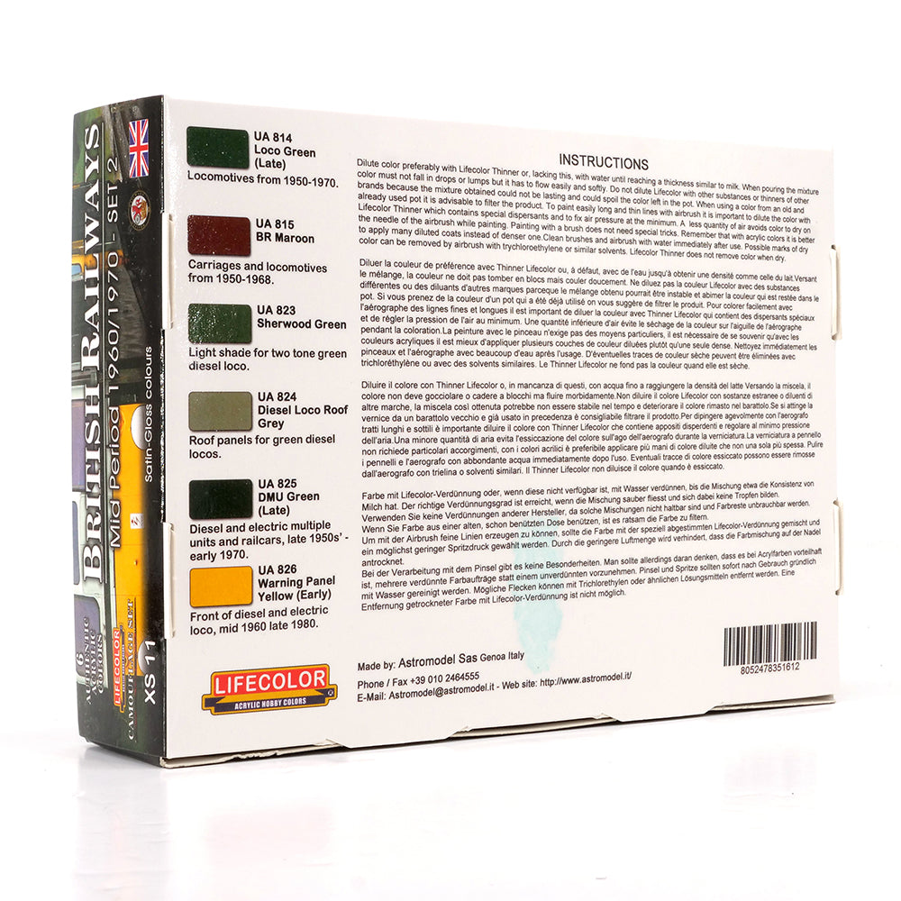 LifeColour British Railway Mid Period Paint Set 2