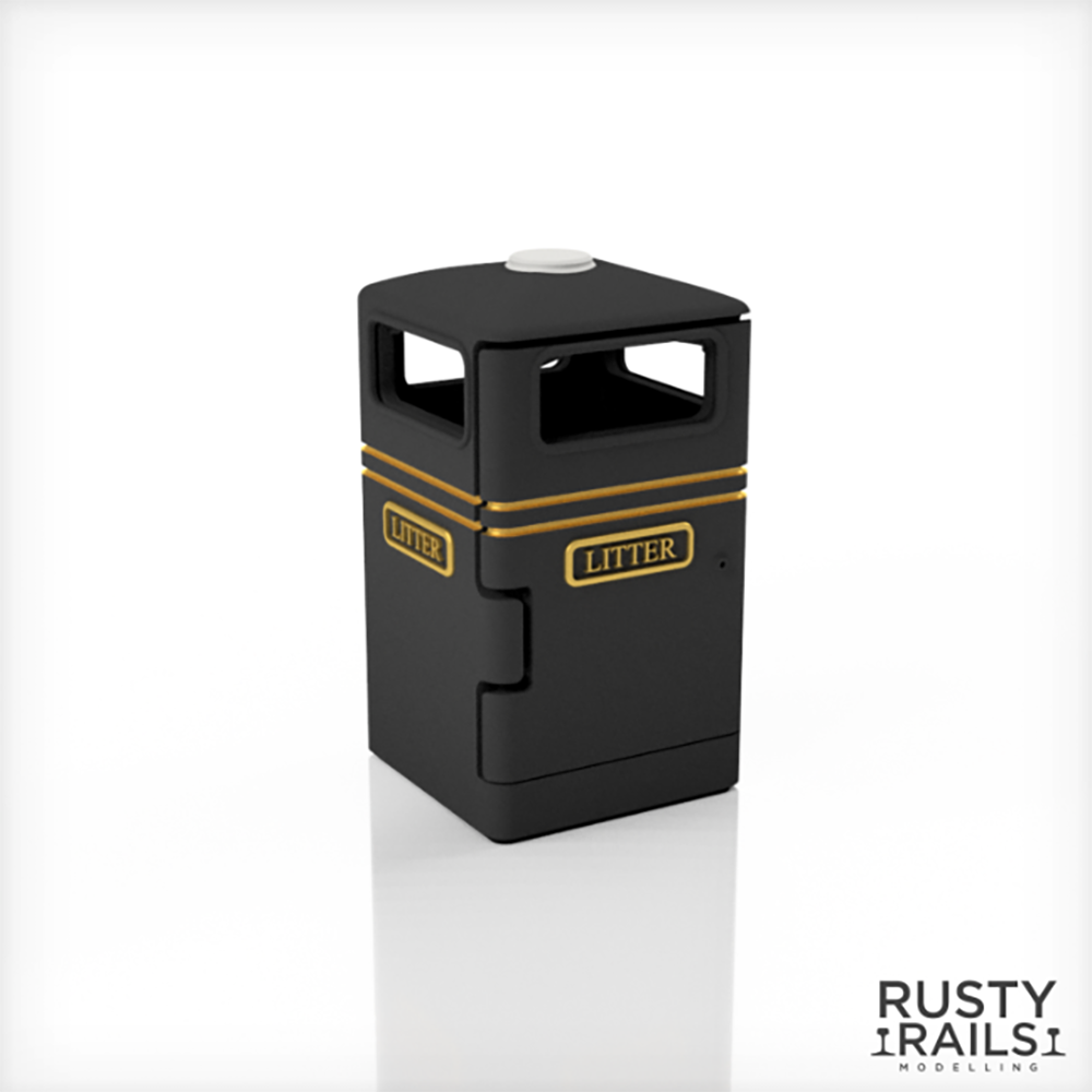 thumbnail image 2 of Tinkers Models OO Gauge Litter Bin Pack Of 4 - 1:76 Scale Pre-Built Resin Scenery For Hornby Layouts 2 of 6
