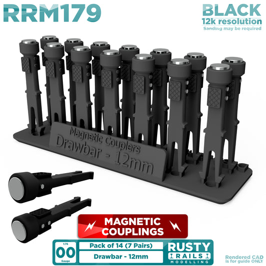 Rusty Rails 'OO' gauge 12mm Magnetic Drawbar Coupling