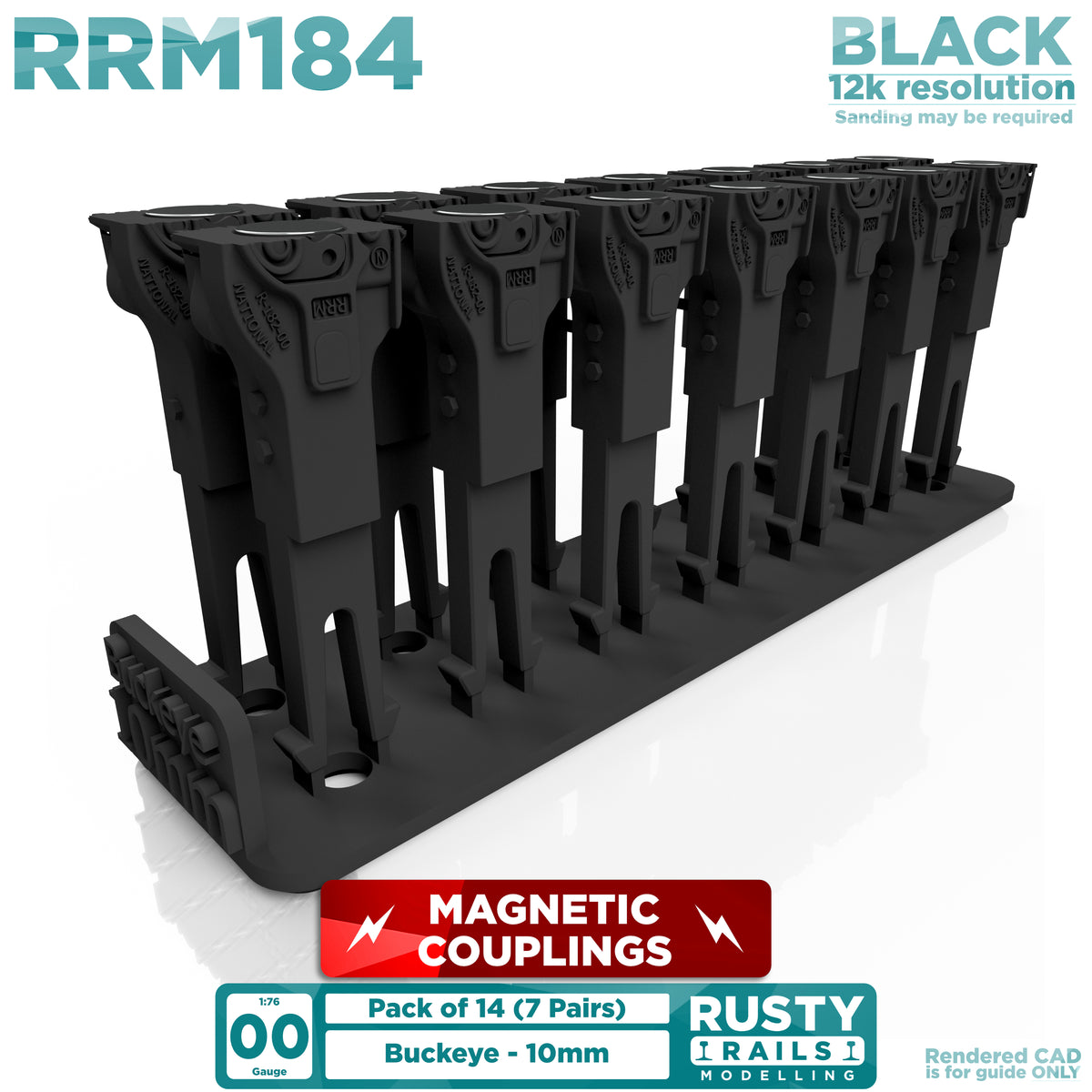 Rusty Rails OO gauge 10mm Buckeye Magnetic Couplings