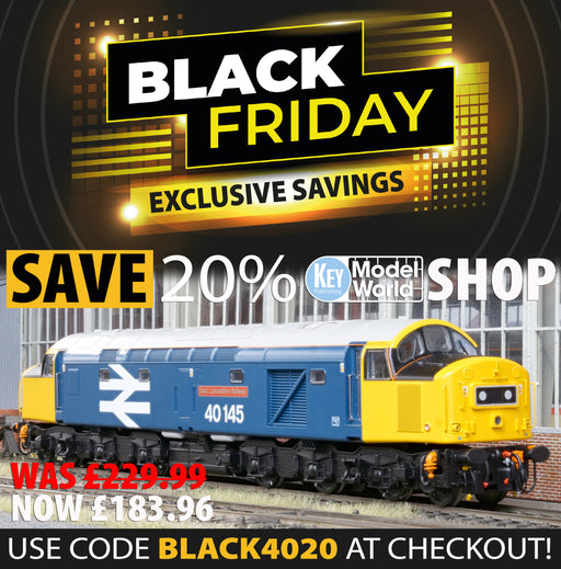 BLACK FRIDAY DEAL! Save 20% on our exclusive model of Class 40 40145 for OO gauge. Offer ends November 30 2024, 11:59pm.