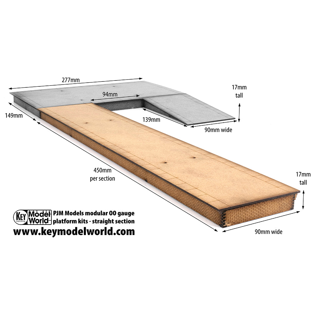 PJM OO Gauge Single Platform Pack With Brick Edges