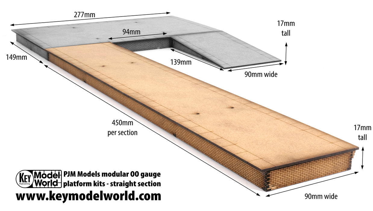 PJM OO Gauge Single Platform Pack With Brick Edges