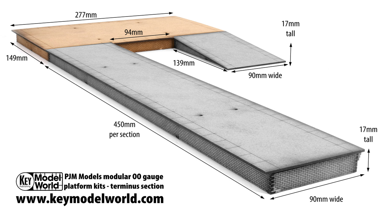 PJM OO Gauge Terminus Platform With Block Edges