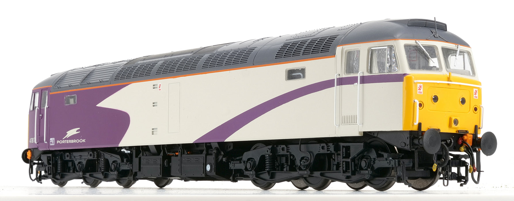 Exclusive Heljan OO gauge Class 47 47817 in Porterbrook purple and white