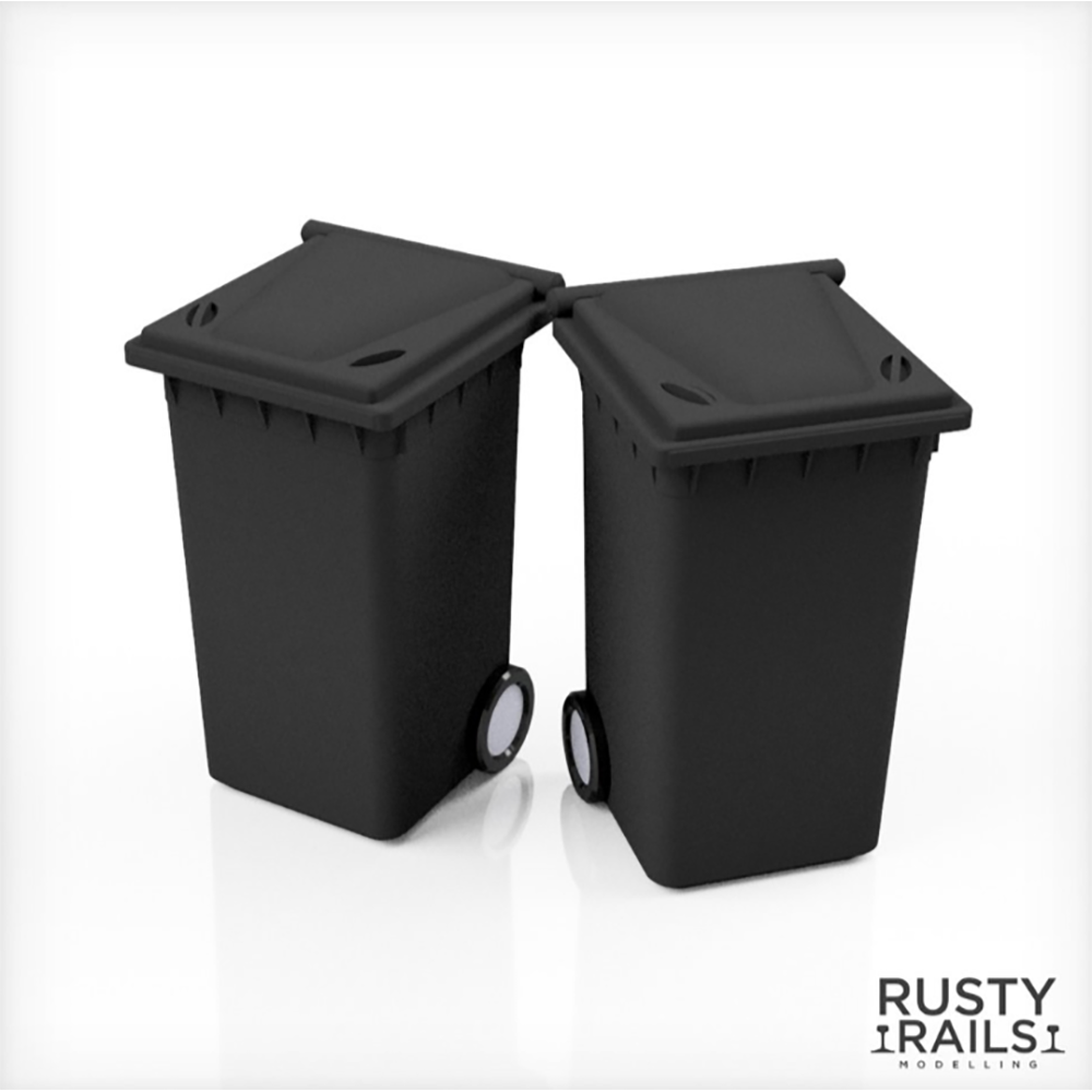 Rusty Rails OO Gauge Wheelie Bins 10 pack
