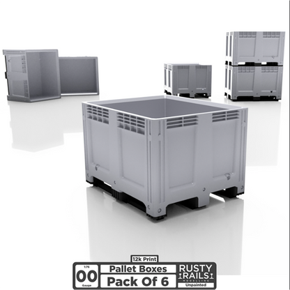 Rusty Rails OO Gauge Pallet Boxes 6 pack
