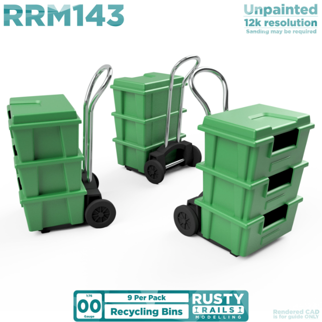 Rusty Rails OO Gauge Recycling Bins