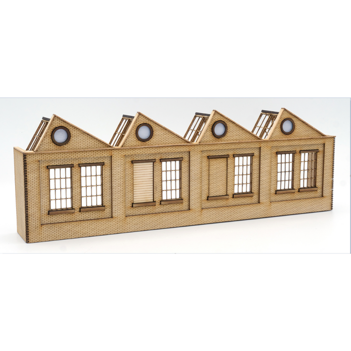 Four-bay low relief warehouse laser-cut kit