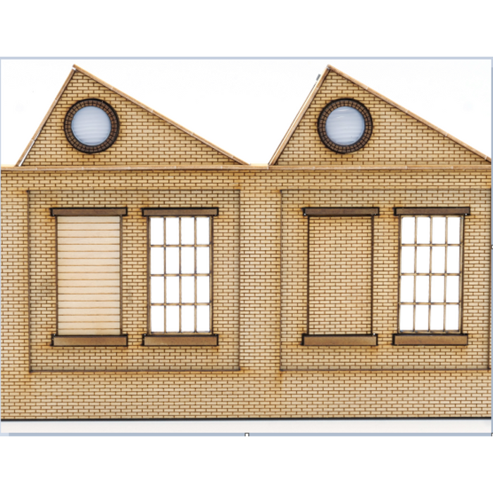 Four-bay low relief warehouse laser-cut kit