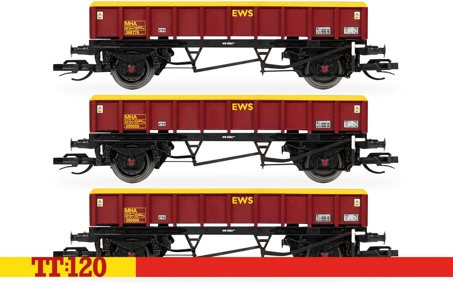 Hornby TT:120 MHA Coalfish ballast wagon EWS triple pack